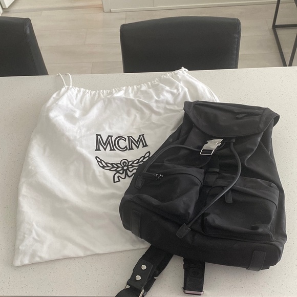 MCM Black Monogram Nylon Small Backpack - Picture 2 of 4